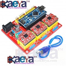 OkaeYa CNC Shield V4 Board + Arduino Nano Panel + A4988 Driver Plate